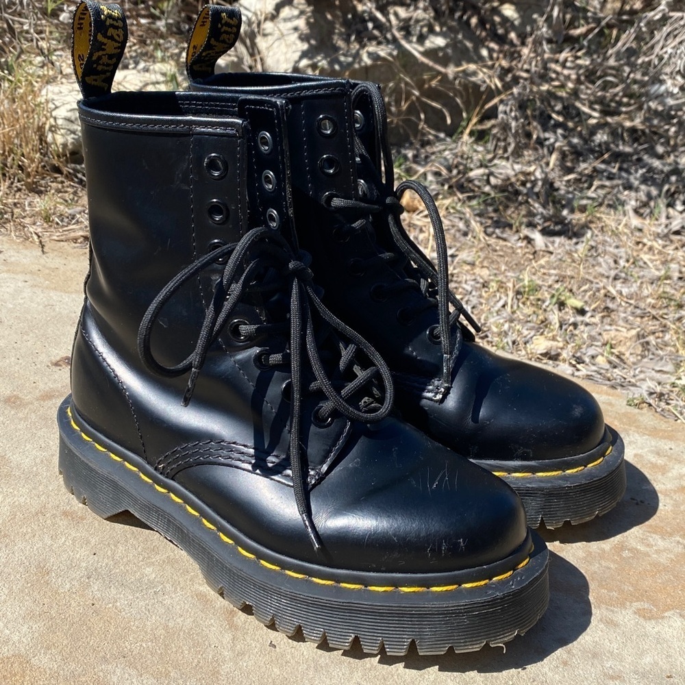 Dr. Martens 25345 combat boots ladies 5 smooth leather 1460 Bex chunky platform